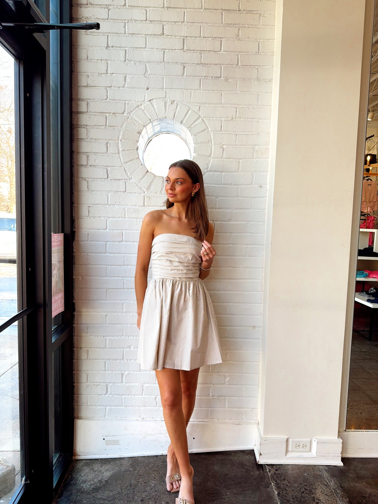 PINSTRIPE TUBE MINI DRESS