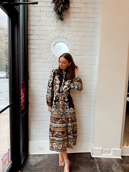 FLORAL PRINT MIDI DRESS