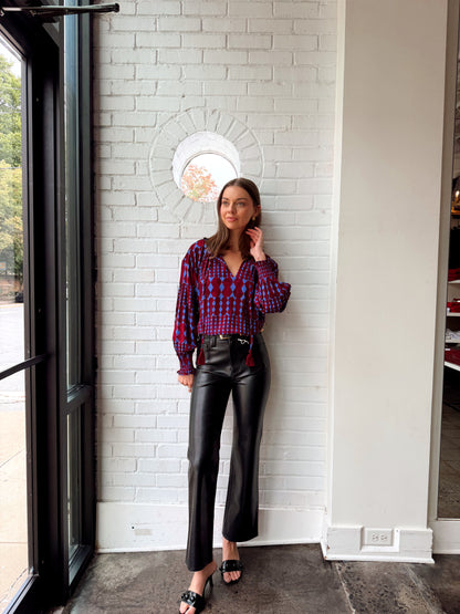 RAMSAY ABSTRACT TASSEL BLOUSE