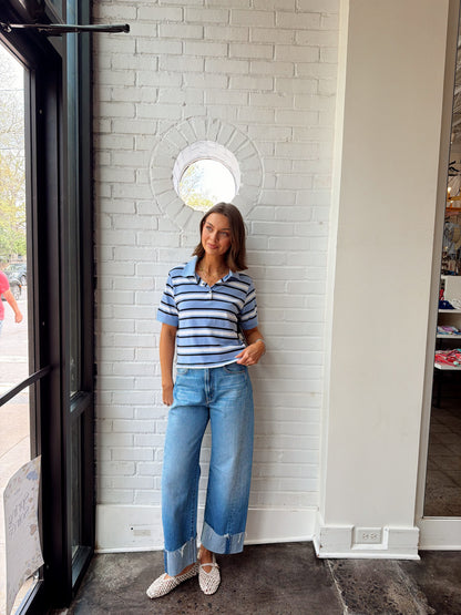 JEN SHORT SLEEVE POLO TOP