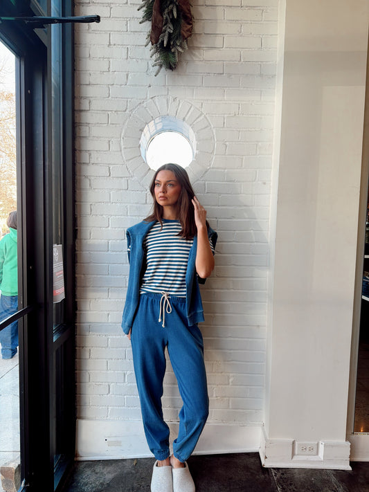 BOYFRIEND DENIM SWEATSHIRT