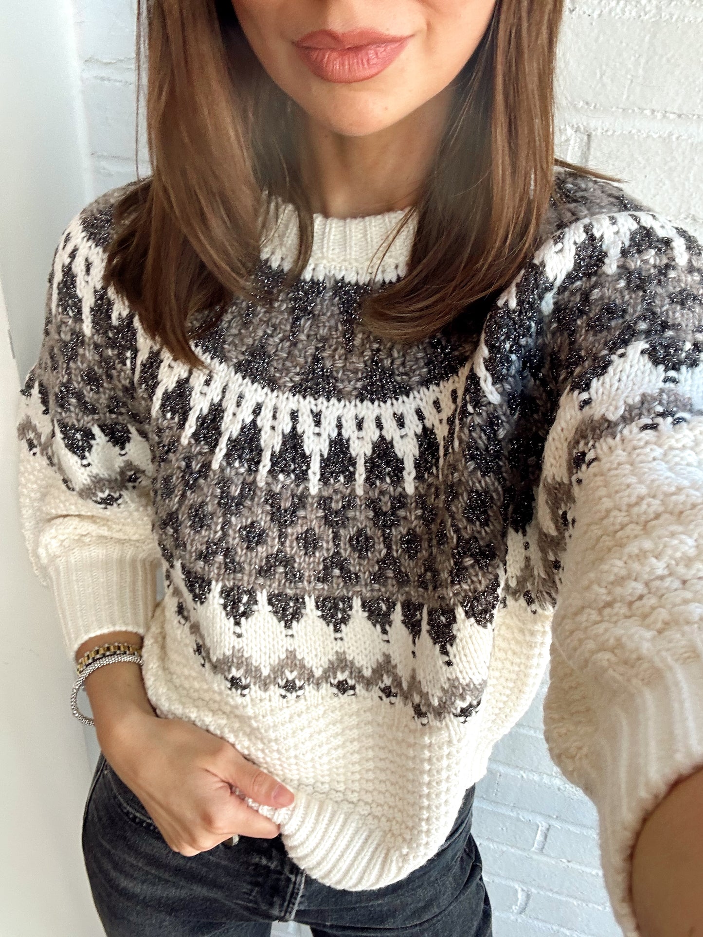 PUFF SLEEVE FAIR ISLE TOP