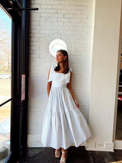 WALLPAPER FLORAL PRINTED TIERED MIDI