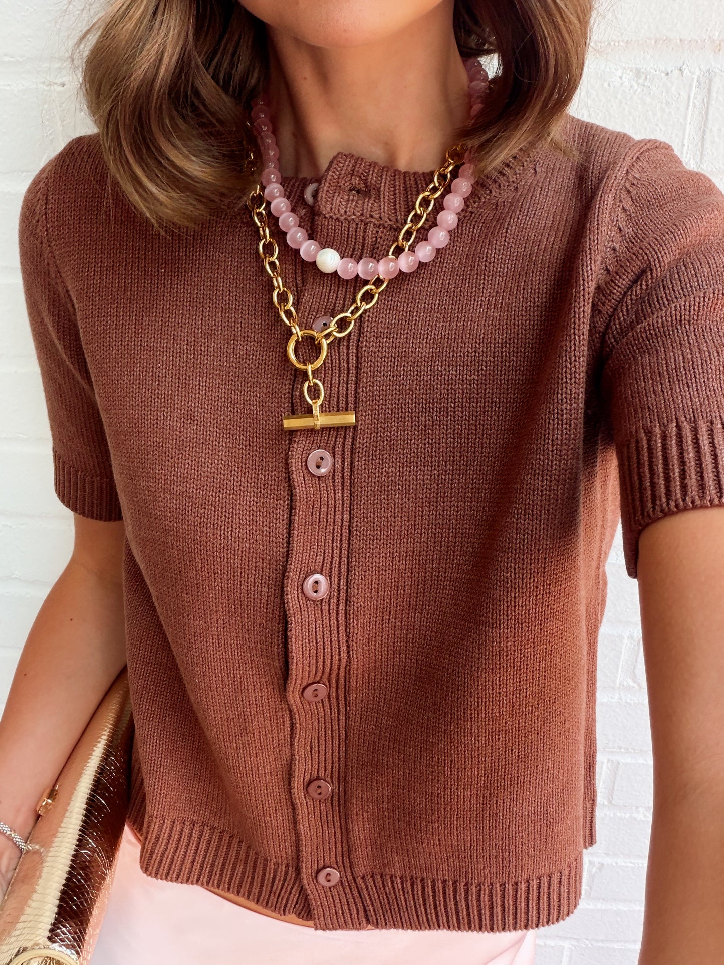 LEIA SHORT SLEEVE KNIT TOP