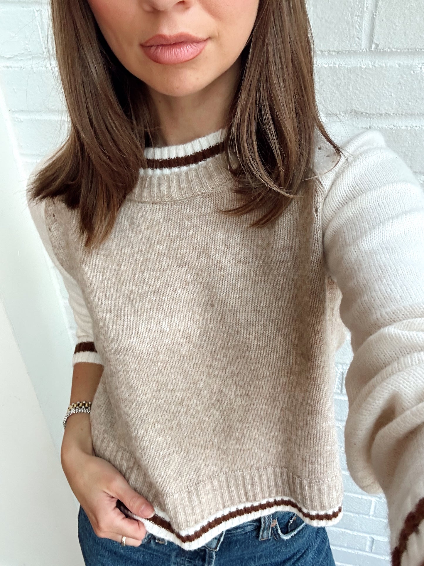 OLIVIA BASEBALL SWEATER