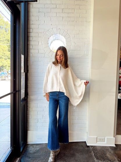 COSTANZA BUTTON FRONT PONCHO