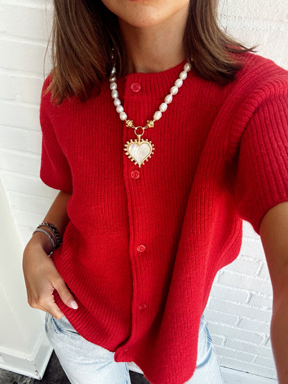 ROUND NECK SWEATER CARDIGAN