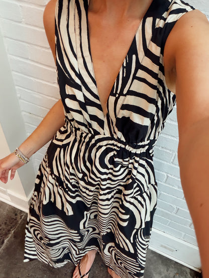 GENEVIEVE DRESS- ONYX WAVES