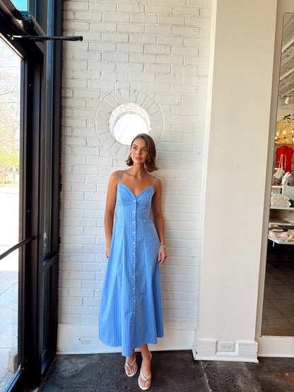 ADRIA POPLIN BUTTON FRONT DRESS