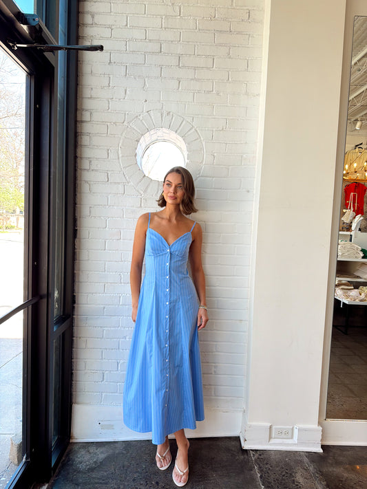 ADRIA POPLIN BUTTON FRONT DRESS
