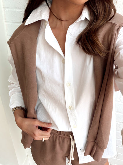 GISELE POPLIN WOVEN BUTTON DOWN