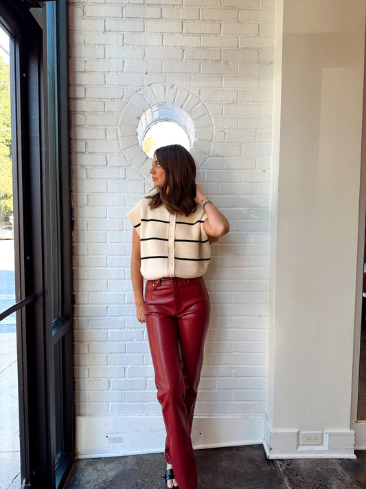 90s PINCH WAIST LONG IN LEATHER