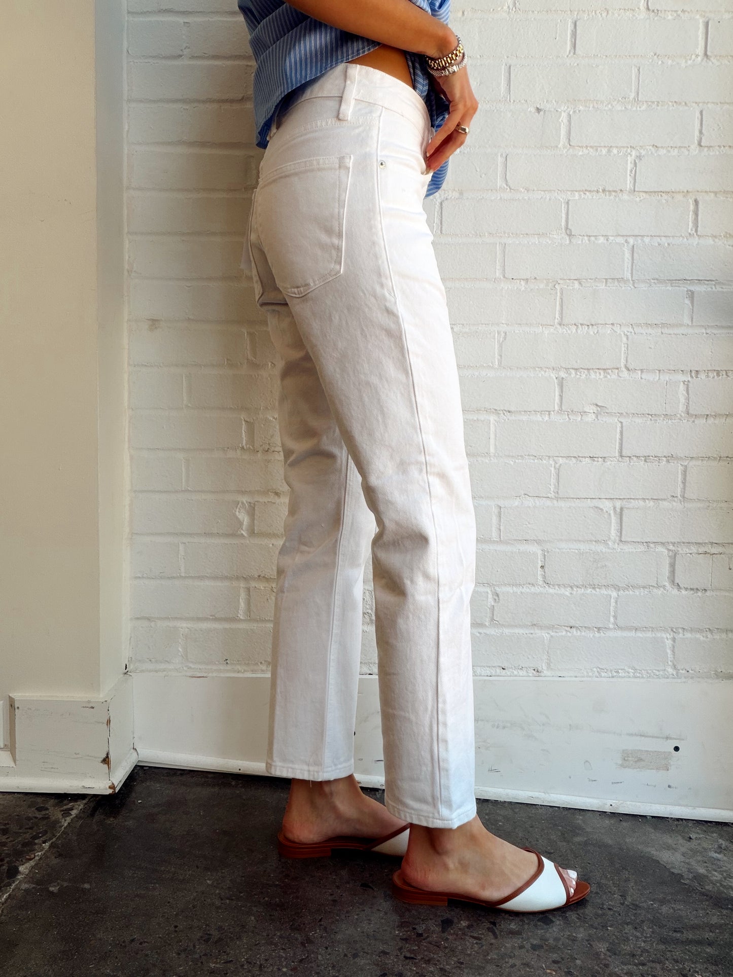 VINTAGE STRAIGHT ANKLE- WHITE