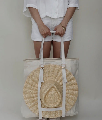 ON HOLIDAY HAT TRAVEL TOTE