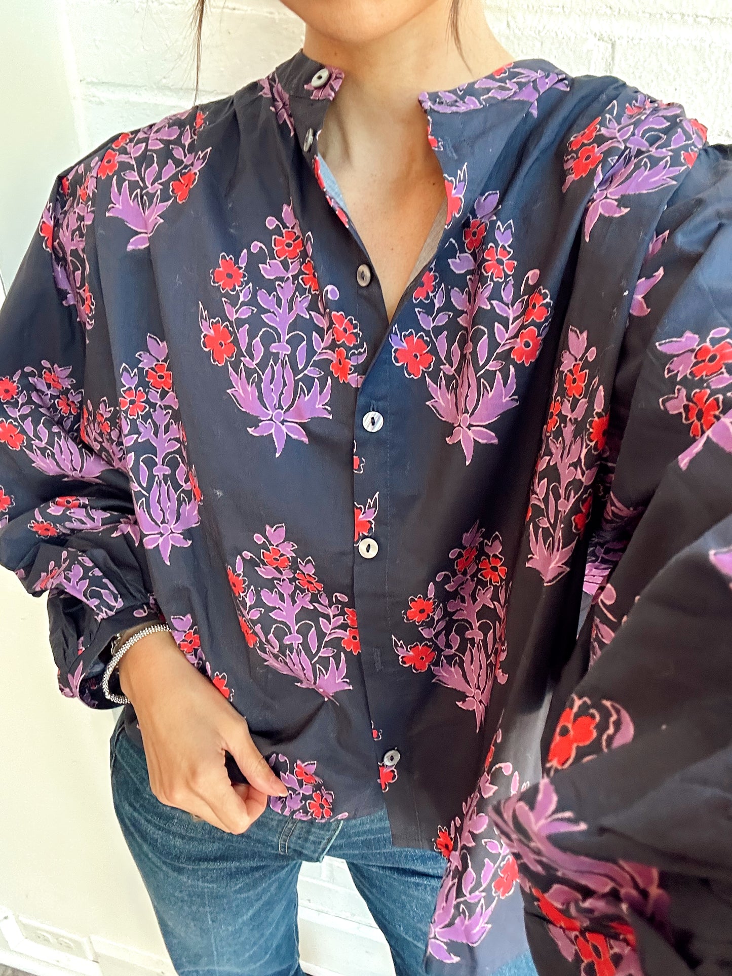 JAZMINE DARK FLORAL TOP