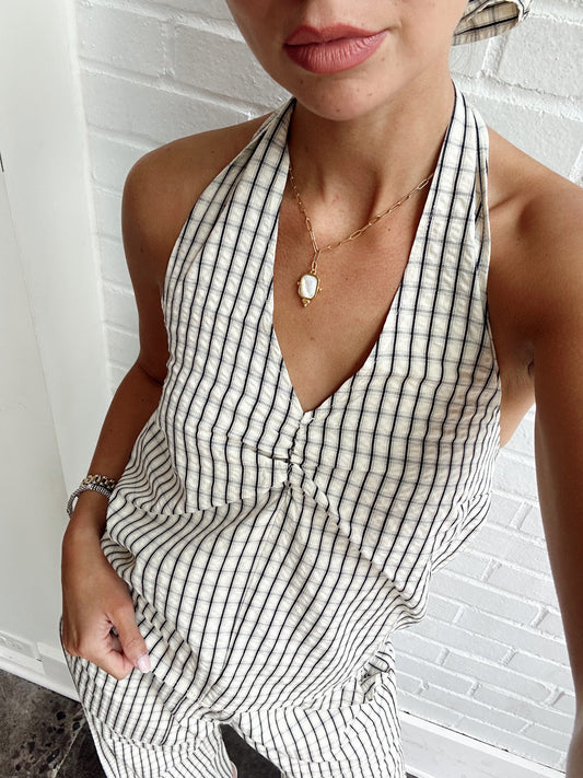 CORA PLAID HALTER