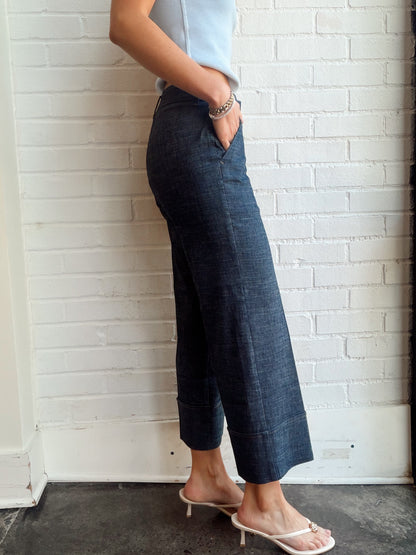 LAUREN CROP TROUSER- INDIGO LIGHT