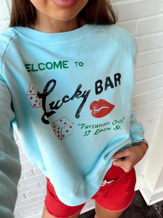 LUCKY BAR SHRUNKEN RAGLAN SWEATSHIRT