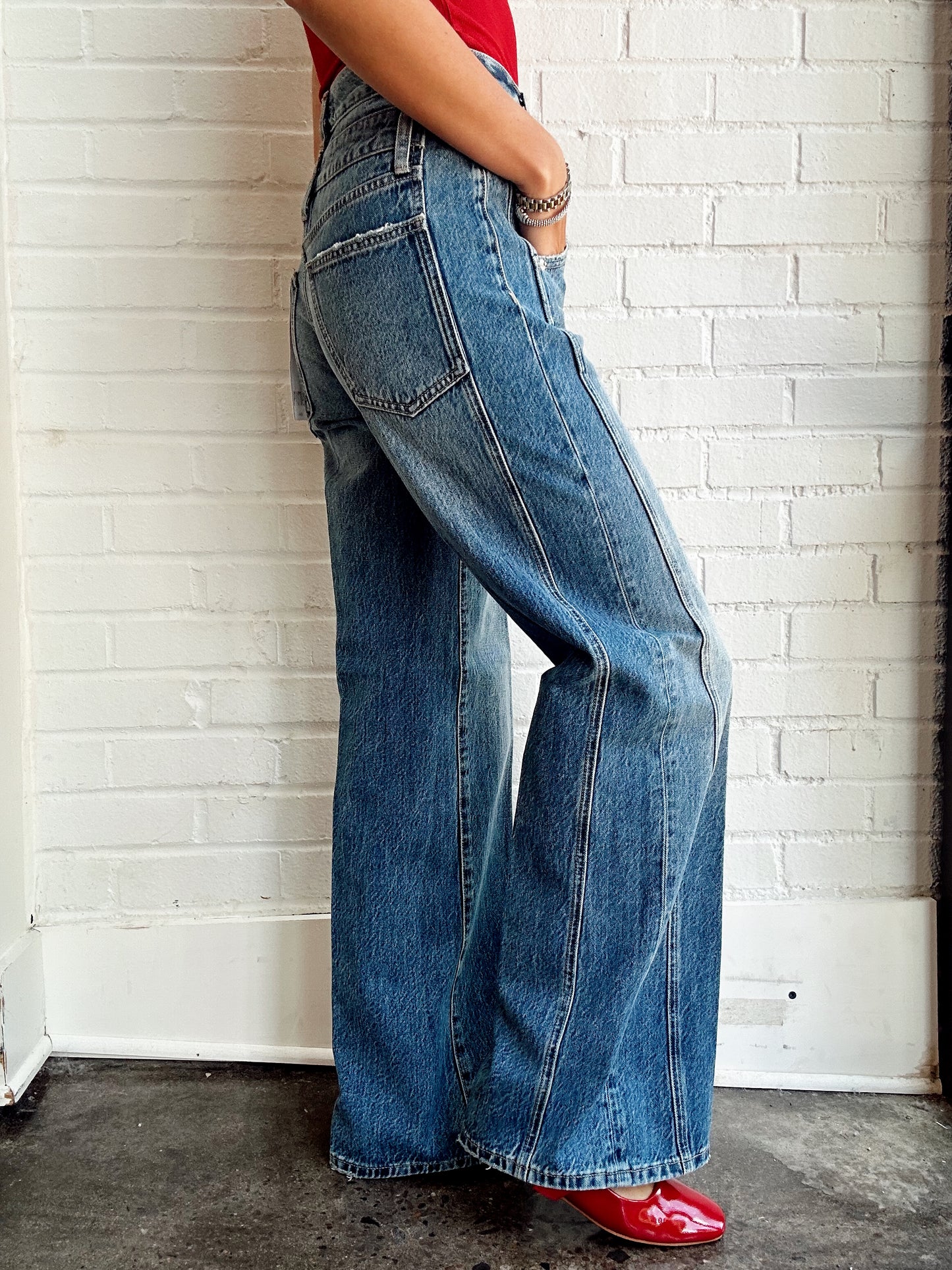 CALEB HIGH RISE STACKED WAIST- ECHO