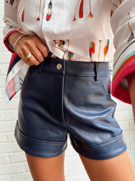 FAUX LEATHER SHORTS