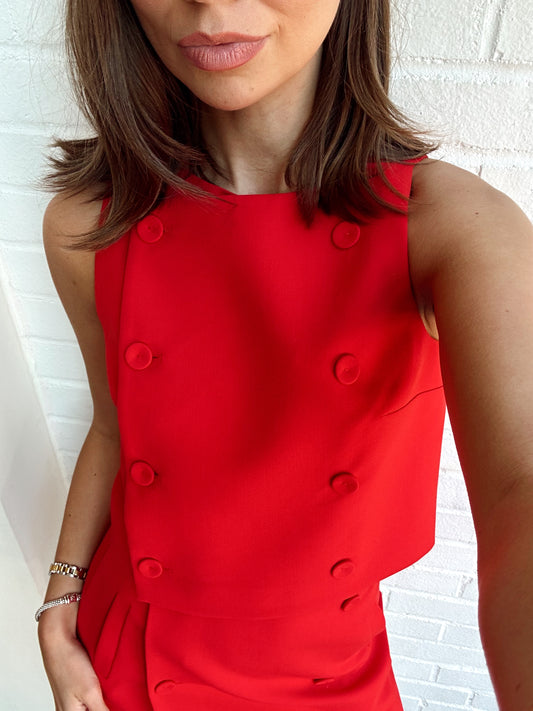 AZRA TWILL DOUBLE BREASTED TOP