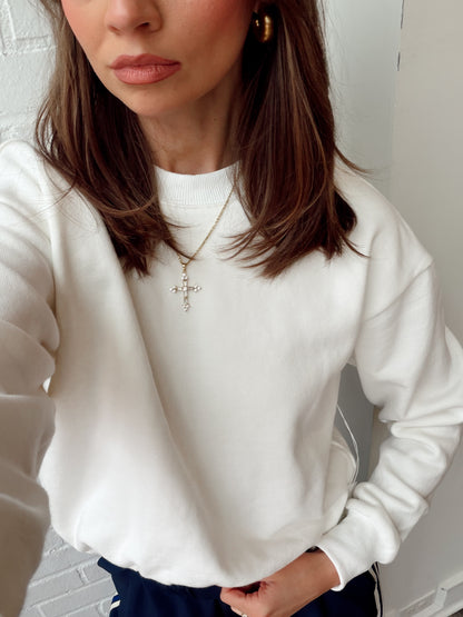 COZY BUBBLE HEM SWEATSHIRT