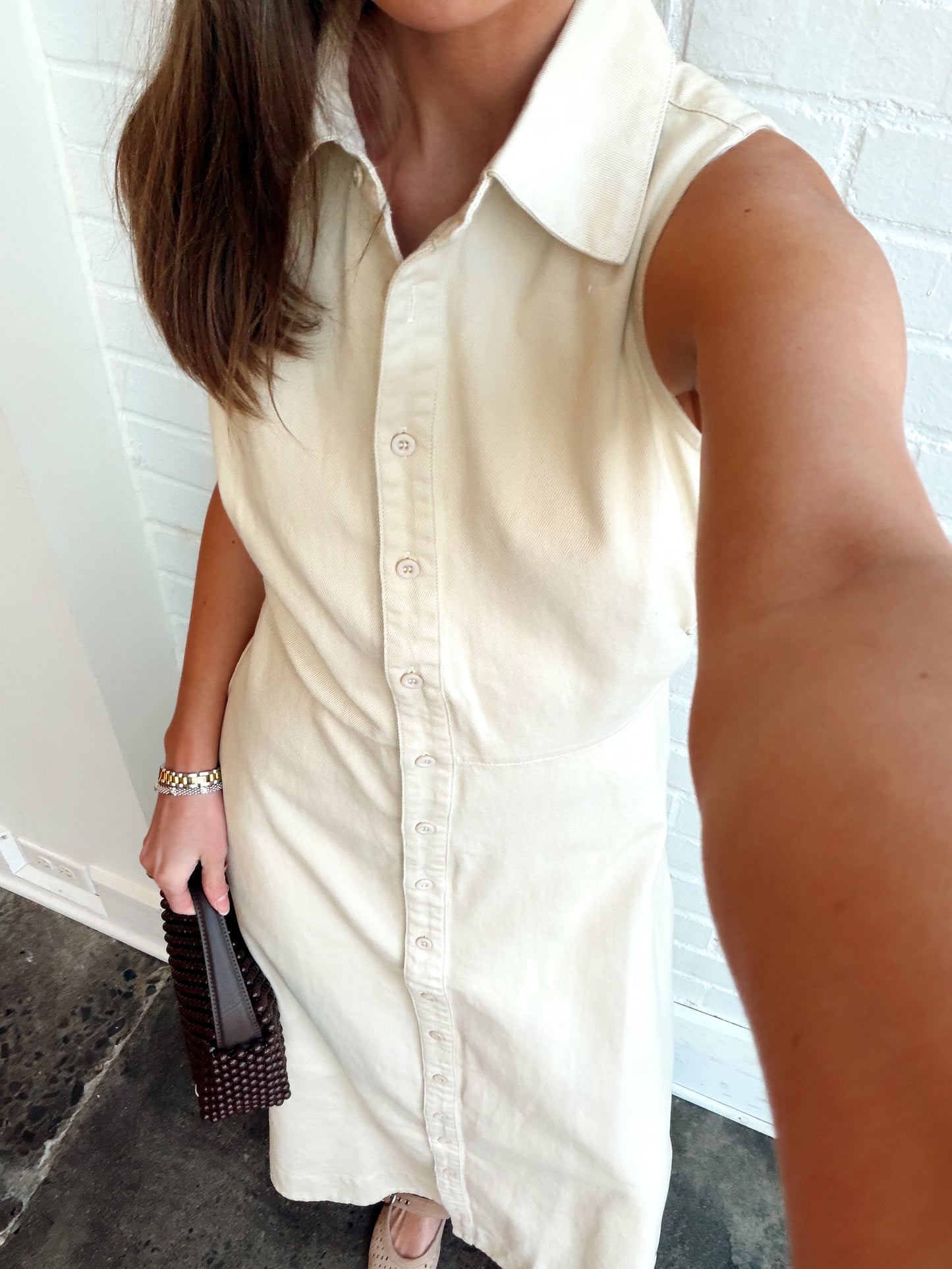 IVY SLEEVELESS BUTTON DOWN MAXI