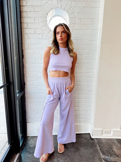 HALTER NECK CROP & PANT SET