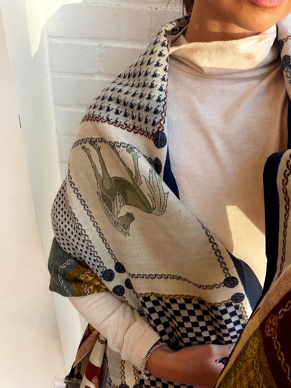 BLUE EQUINE REVERSIBLE WRAP