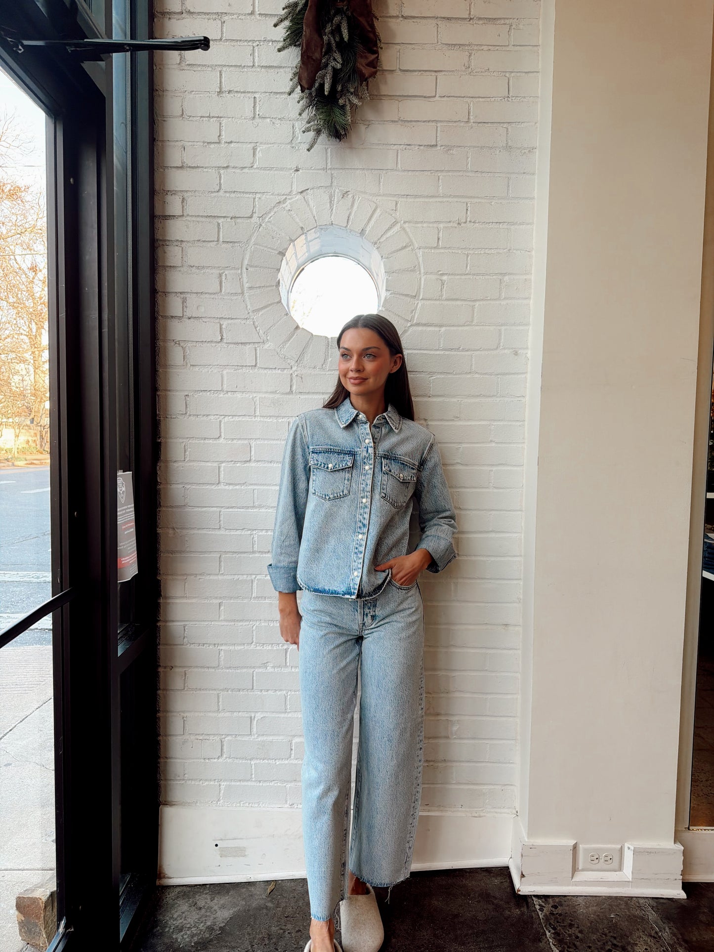 TATE HIGH RISE BOWED WIDE LEG