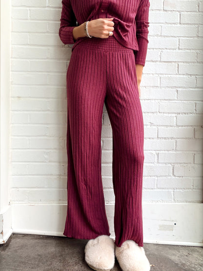 DAWN SMOCKED RIB PANT