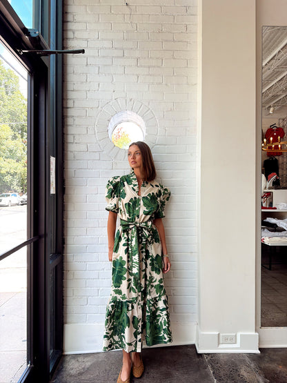 OLIVE FLORAL MAXI