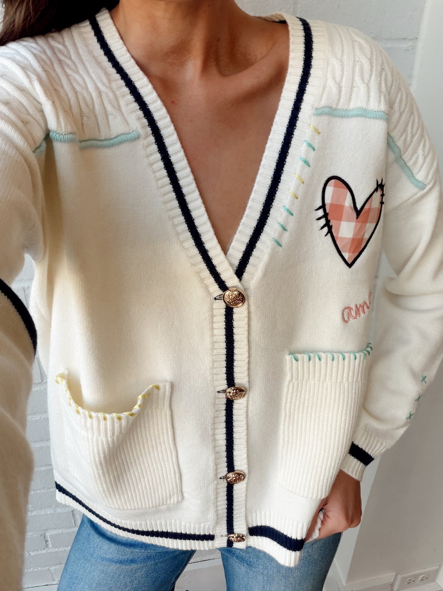 HEART PATCHWORK CARDI