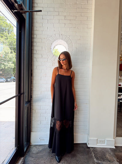 QUINN CREPE LACE MAXI DRESS