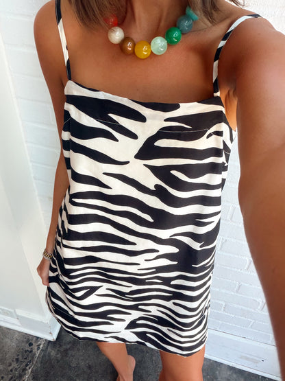 MISA SILK BLEND MINI DRESS