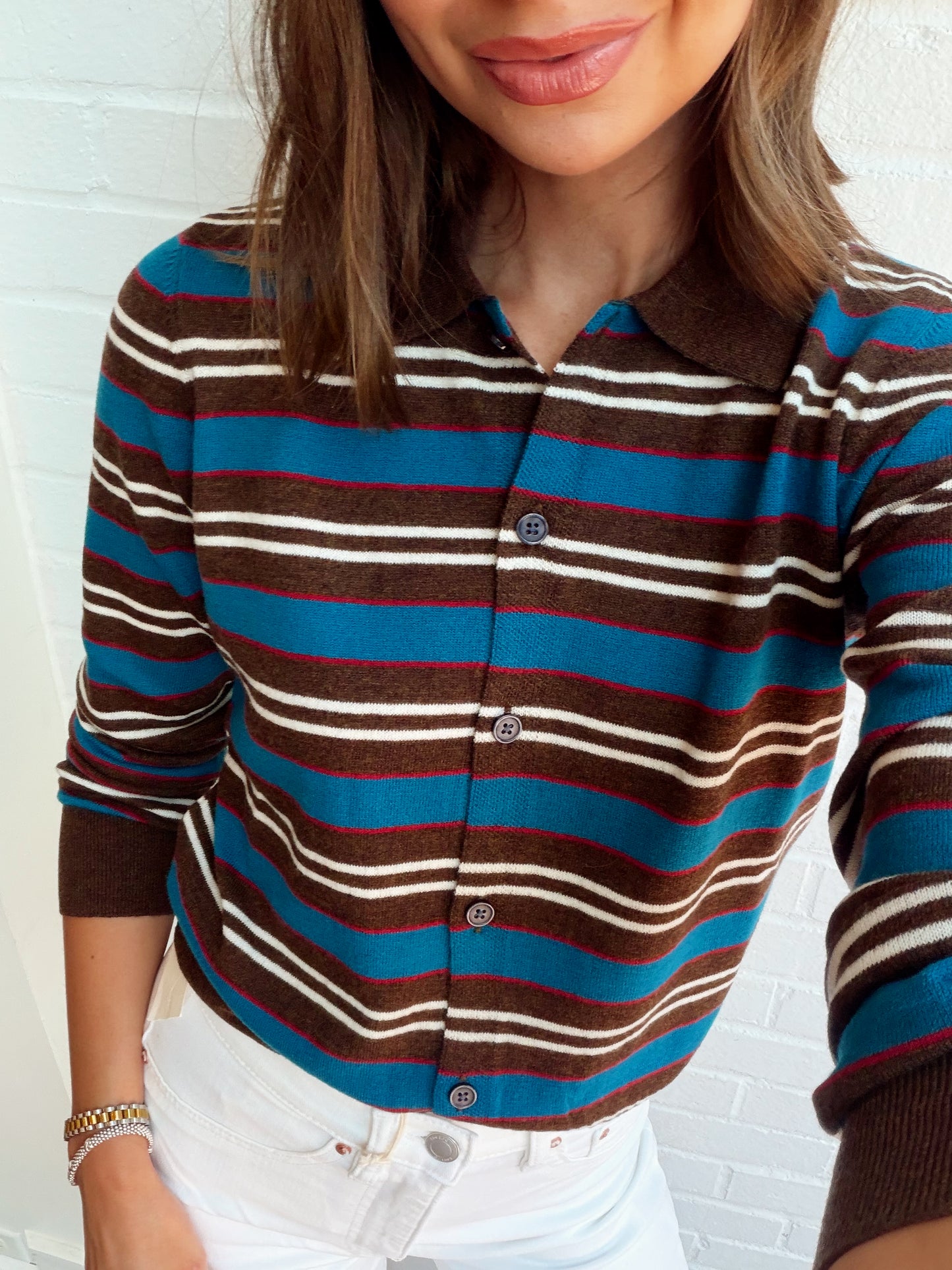 LYVIA LONG SLEEVE MERINO POLO CARDIGAN