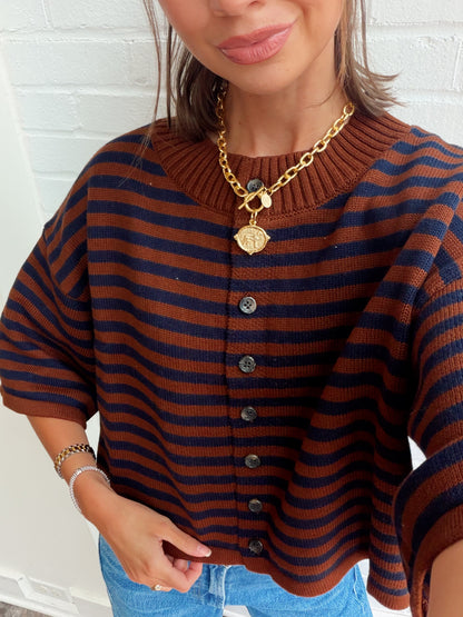 NATALIA STRIPE LOOSE KNIT TOP
