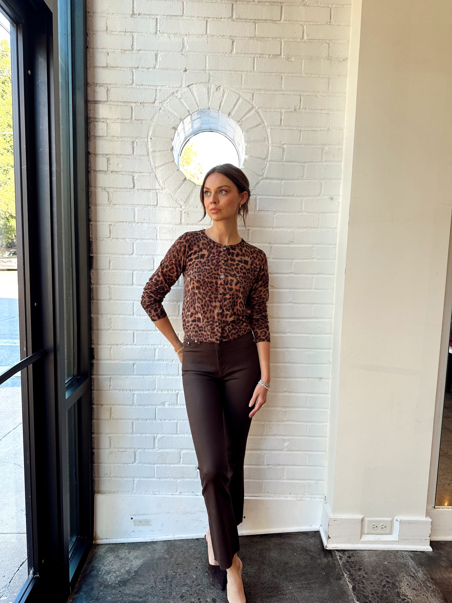 CHRISTINE LEOPARD KNIT TOP