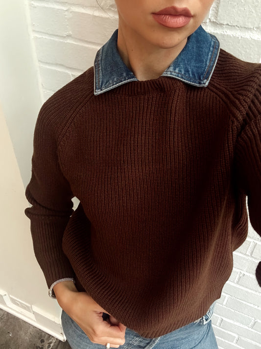 DASH DENIM COLLAR PULLOVER