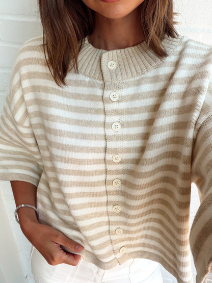 NATALIA STRIPE LOOSE KNIT TOP