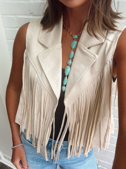 SUEDE FRINGE VEST