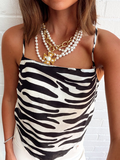 SINCLAIRE SILK BLEND SCARF TOP