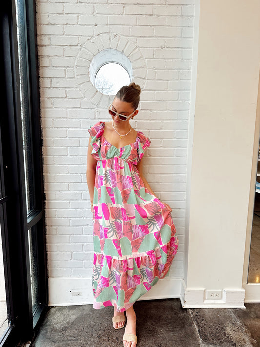 TROPICS PALM MAXI DRESS