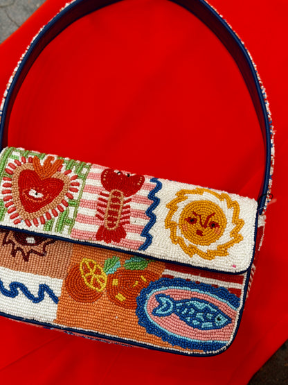 SUN & SEA BEADED SHOULDER BAG