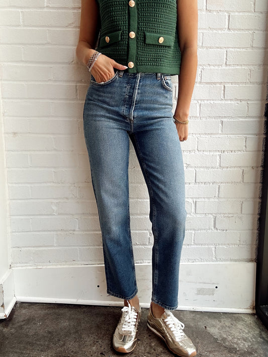 90'S PINCH WAIST CROP- OVERCAST