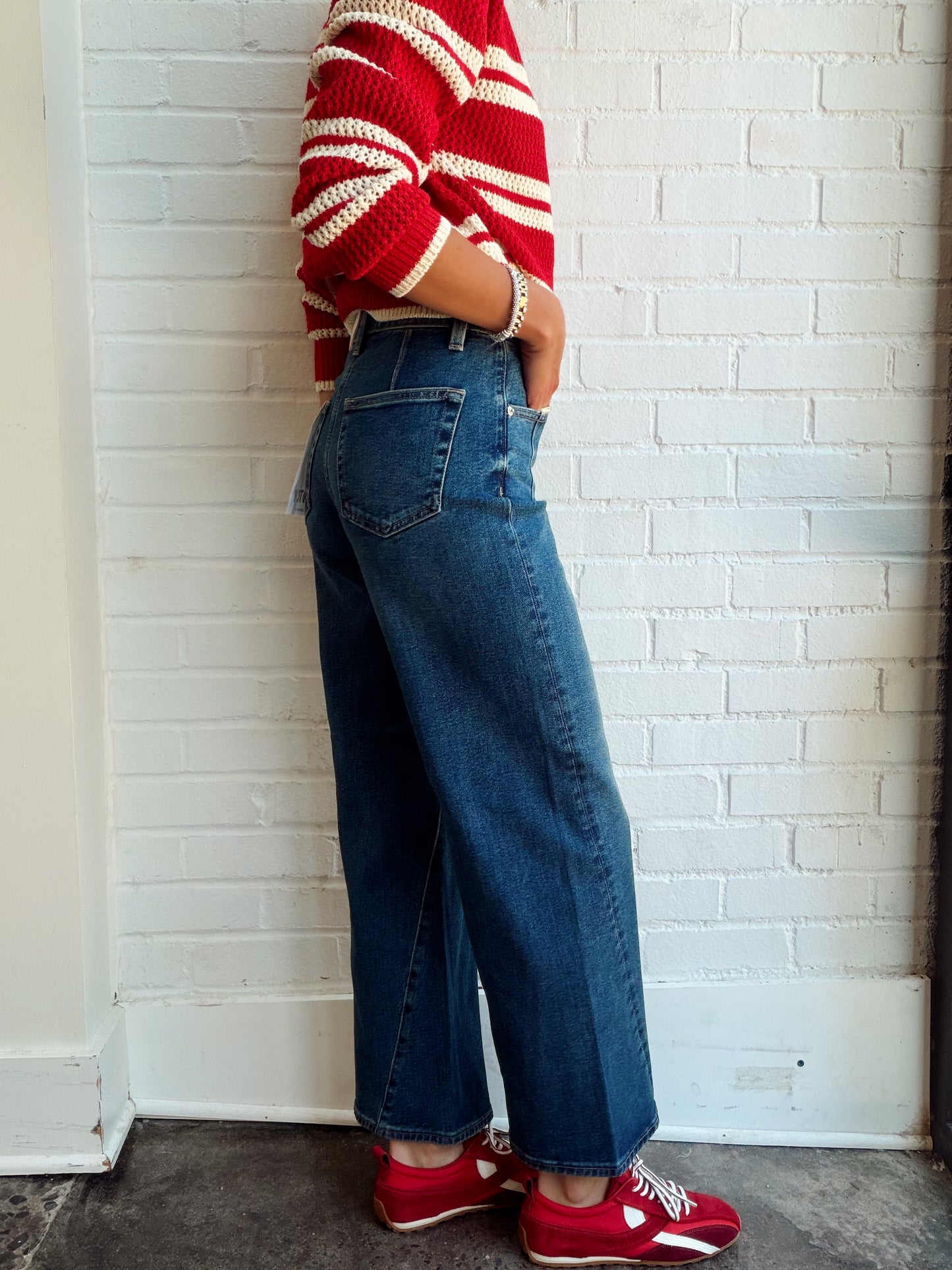 KYRA ANKLE HIGH RISE BOWED WIDE LEG