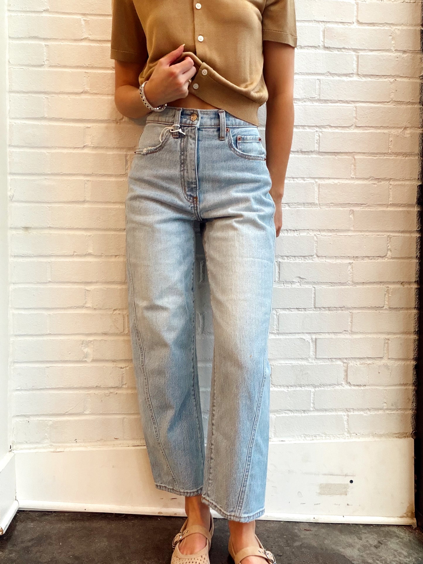 WESTWARD HIGH RISE SEAMED BARREL