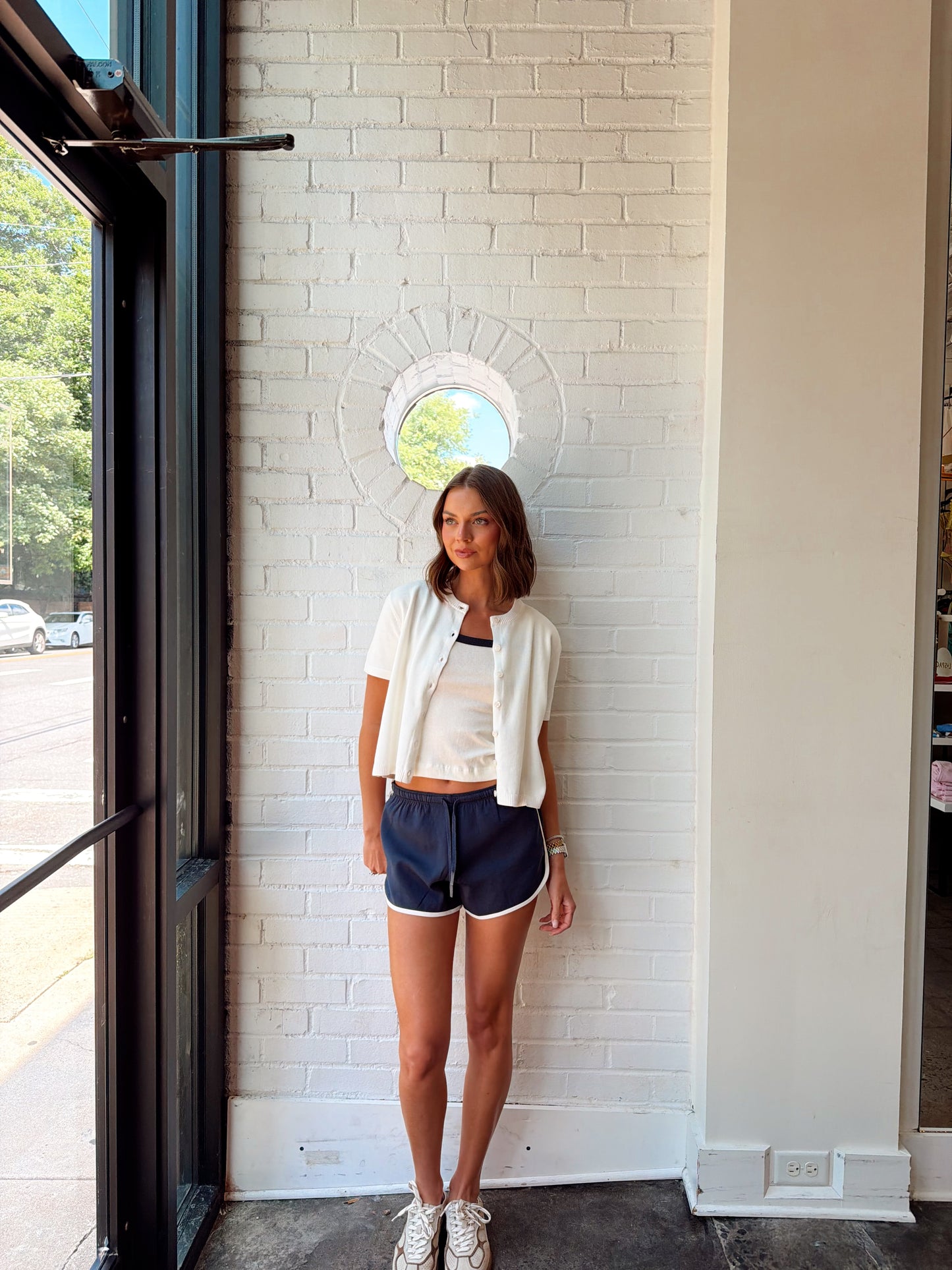 MAUDE SHORT SLEEVE CREW NECK CARDIGAN