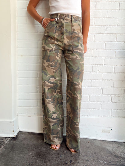 FAR OUT PATCH POCKET HIGH RISE WIDE LEG