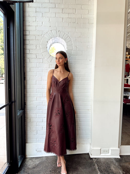 GLORIA VEGAN LEATHER MIDI